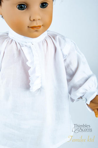 Thimbles and Acorns 18 Inch Boy Doll 18th Century Shirt 18" Doll Clothes Pattern larougetdelisle