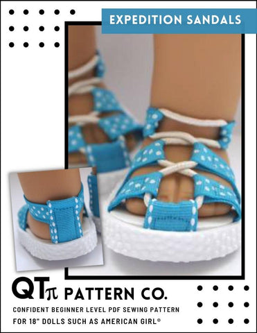 QTπ Pattern Co Shoes Expedition Sandals 18" Doll Shoes larougetdelisle