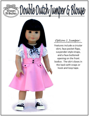 Forever 18 Inches 18 inch Historical Double Dutch Jumper and Blouse 18" Doll Clothes Pattern larougetdelisle