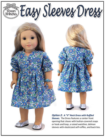 Forever 18 Inches 18 Inch Modern Easy Sleeves Dress 18" Doll Clothes Pattern larougetdelisle