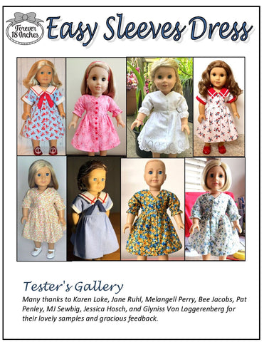 Forever 18 Inches 18 Inch Modern Easy Sleeves Dress 18" Doll Clothes Pattern larougetdelisle