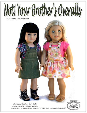 Forever 18 Inches 18 Inch Modern NOT!  Your Brother's Overalls 18" Doll Clothes larougetdelisle