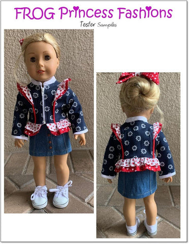 Frog Princess Fashions 18 Inch Modern Ruffles and Glam Jacket 18" Doll Clothes Pattern larougetdelisle