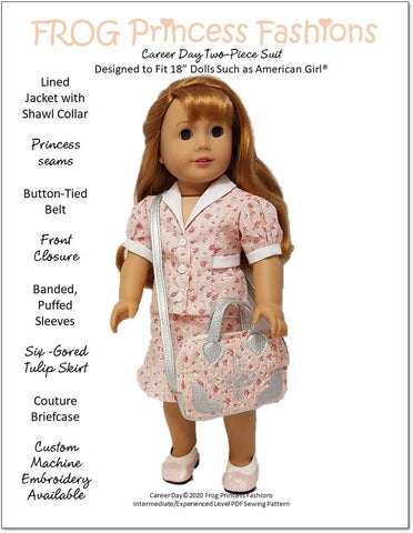 Frog Princess Fashions 18 Inch Modern Career Day 18" Doll Clothes Pattern larougetdelisle