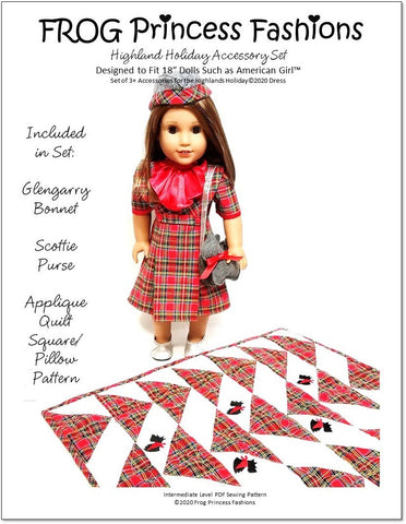 Frog Princess Fashions 18 Inch Modern Highlands Holiday BUNDLE 18" Doll Clothes Pattern larougetdelisle