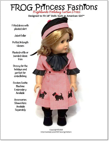 Frog Princess Fashions 18 Inch Modern Highlands Holiday BUNDLE 18" Doll Clothes Pattern larougetdelisle