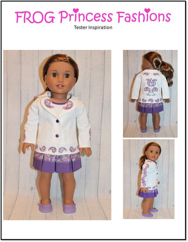 Frog Princess Fashions 18 Inch Modern Paisley, Please! Jacket 18" Doll Clothes Pattern larougetdelisle