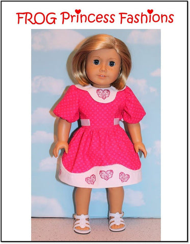 Frog Princess Fashions 18 Inch Modern Here's My Heart Dress 18" Doll Clothes Pattern larougetdelisle