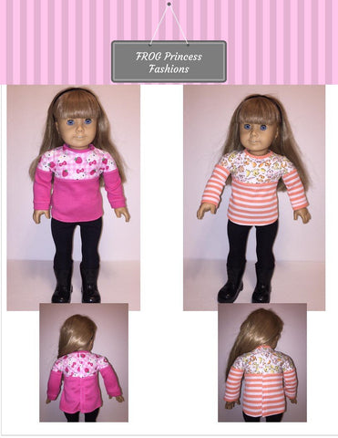 Frog Princess Fashions 18 Inch Modern Tulsa Tunic 18" Doll Clothes Pattern larougetdelisle