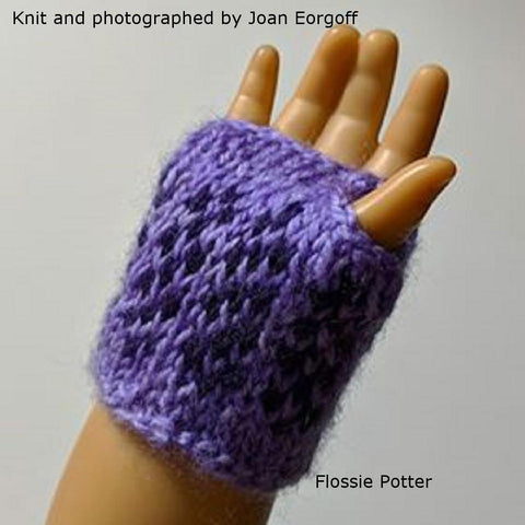 Flossie Potter Knitting Sampler Stocking Cap and Mitts 18" Doll Knitting Pattern larougetdelisle