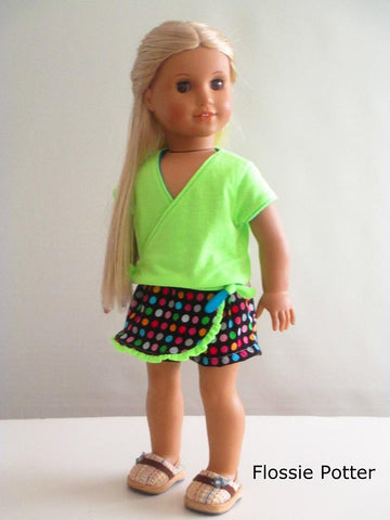 Flossie Potter 18 Inch Modern Sunny Skort Set 18" Doll Clothes Pattern larougetdelisle