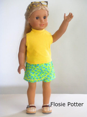 Flossie Potter 18 Inch Modern Sunny Skort Set 18" Doll Clothes Pattern larougetdelisle