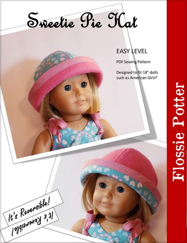 Flossie Potter 18 Inch Modern Sweetie Pie Hat 18" Doll Clothes Pattern larougetdelisle