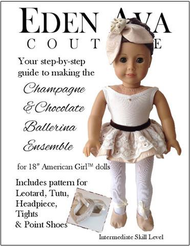 Eden Ava 18 Inch Modern Champagne Chocolate Ballerina Ensemble 18" Doll Clothes larougetdelisle