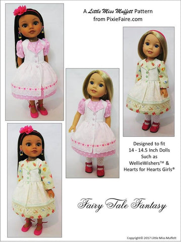 Little Miss Muffett WellieWishers Fairy Tale Fantasy 14-14.5" Doll Clothes Pattern larougetdelisle