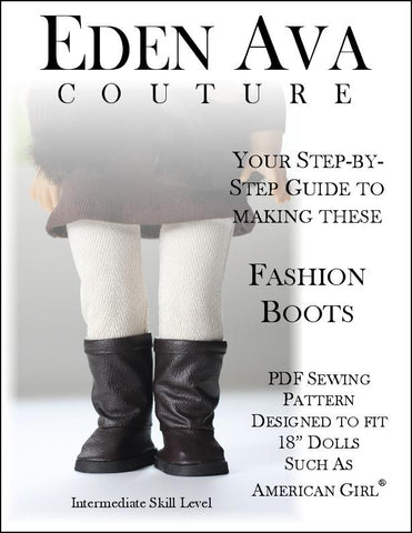 Eden Ava Shoes Fashion Boots 18" Doll Shoe Pattern larougetdelisle