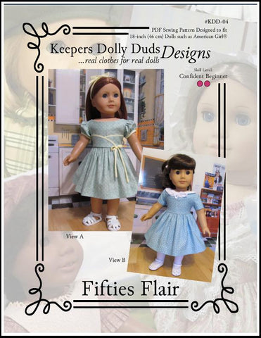 Keepers Dolly Duds Designs 18 Inch Historical Fifties Flair 18" Doll Clothes Pattern larougetdelisle