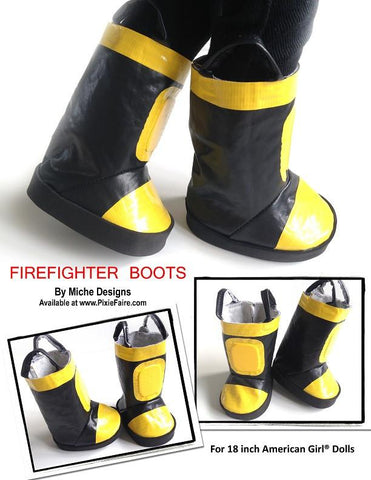 Miche Designs 18 Inch Modern Firefighter Boots 18" Doll Shoes larougetdelisle