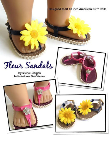 Miche Designs Shoes Fleur Sandals 18" Doll Shoes larougetdelisle