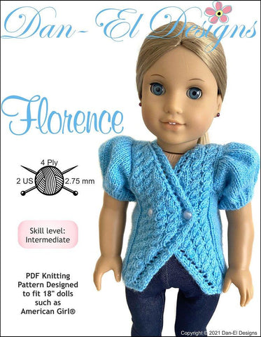 Dan-El Designs Knitting Florence 18" Doll Clothes Knitting Pattern larougetdelisle