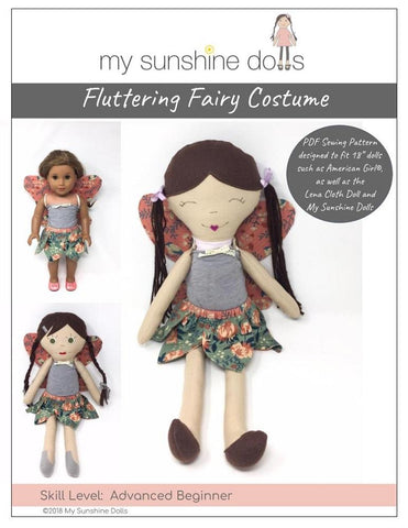 My Sunshine Dolls 18 Inch Modern Fluttering Fairy Costume Pattern for 18" dolls and 23" My Sunshine Cloth Dolls larougetdelisle