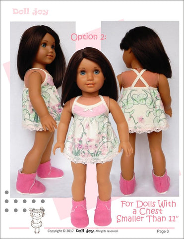 Doll Joy 18 Inch Modern Camisole and Panties 18" Doll Clothes Pattern larougetdelisle