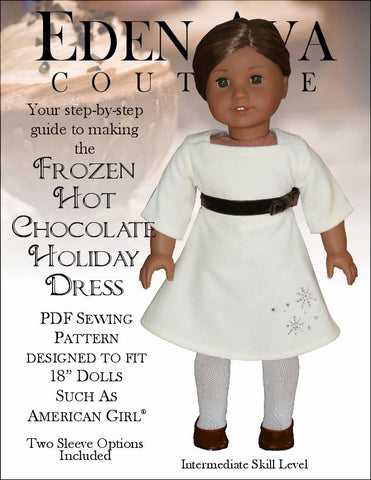 Eden Ava 18 Inch Modern Frozen Hot Chocolate Holiday Dress 18" Doll Clothes Pattern larougetdelisle