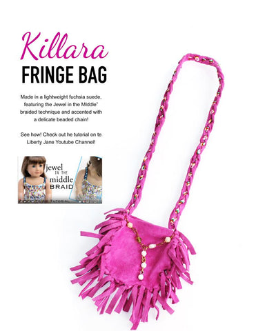 Liberty Jane 18 Inch Modern Killara Fringe Bag 18" Doll Accessory Pattern larougetdelisle