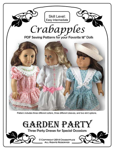Crabapples 18 Inch Historical Garden Party Dress Bundle 18" Doll Clothes Pattern larougetdelisle
