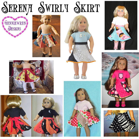 Genniewren 18 Inch Modern Serena Skirt 18" Doll Clothes Pattern larougetdelisle