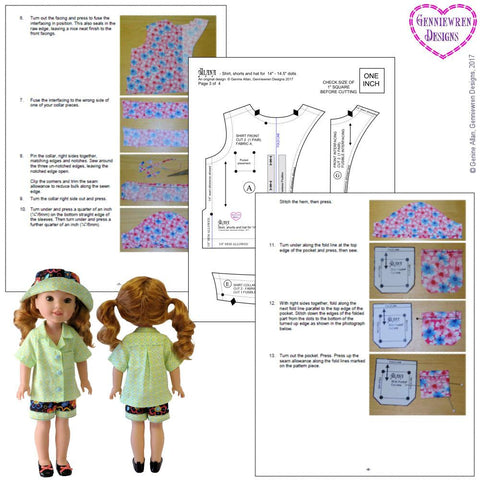 Genniewren WellieWishers Alana 14-14.5" Doll Clothes Pattern larougetdelisle