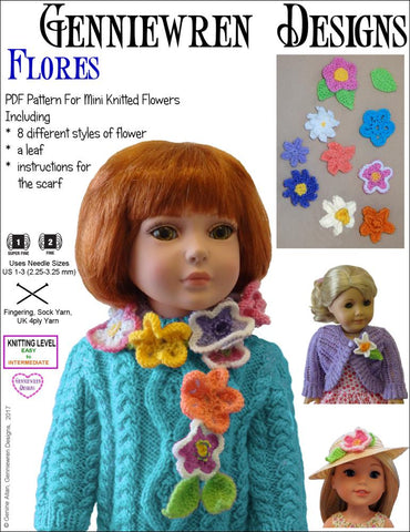 Genniewren Knitting Flores 18" Doll Knitting Pattern larougetdelisle
