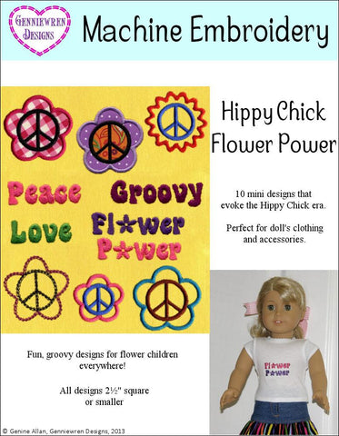 Genniewren Machine Embroidery Design Hippy Chick Flower Power Design Set Machine Embroidery Designs larougetdelisle