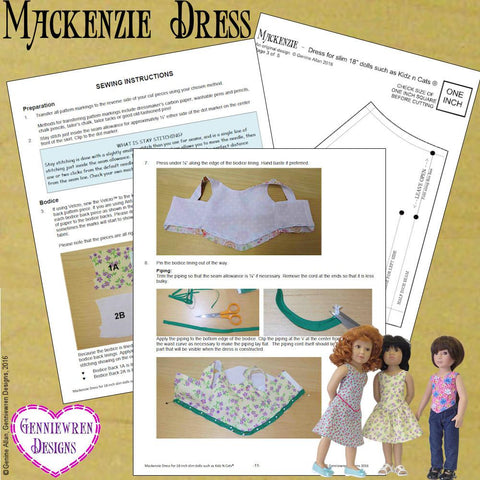 Genniewren Kidz n Cats Mackenzie Dress Pattern for Kidz N Cats Dolls larougetdelisle