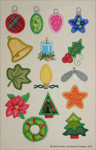Genniewren Machine Embroidery Design Mini Applique Christmas Design Set 2 Machine Embroidery Designs larougetdelisle