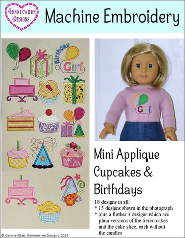 Genniewren Machine Embroidery Design Mini Applique Cupcakes & Birthdays Machine Embroidery Designs larougetdelisle