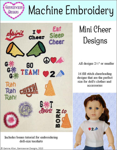 Genniewren Machine Embroidery Design Mini Cheerleading Design Set Machine Embroidery Designs larougetdelisle