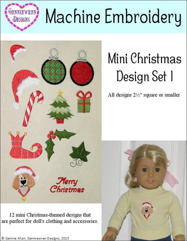 Genniewren Machine Embroidery Design Mini Christmas Design Set 1 Machine Embroidery Designs larougetdelisle