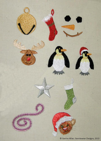 Genniewren Machine Embroidery Design Mini Christmas Design Set 2 Machine Embroidery Designs larougetdelisle
