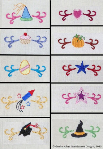 Genniewren Machine Embroidery Design Celebrate Too Mini Scroll Design Set 2 Machine Embroidery Designs larougetdelisle