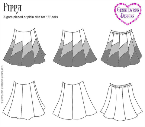 Genniewren 18 Inch Modern Pippa Skirt 18" Doll Clothes larougetdelisle