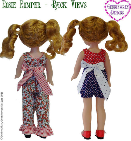 Genniewren WellieWishers Rosie Romper 14-14.5" Doll Clothes Pattern larougetdelisle
