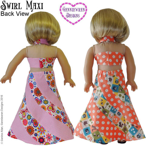 Genniewren 18 Inch Historical Swirl Maxi 18" Doll Clothes Pattern larougetdelisle