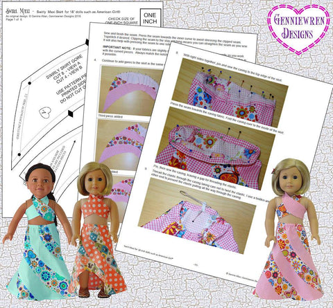 Genniewren 18 Inch Historical Swirl Maxi 18" Doll Clothes Pattern larougetdelisle