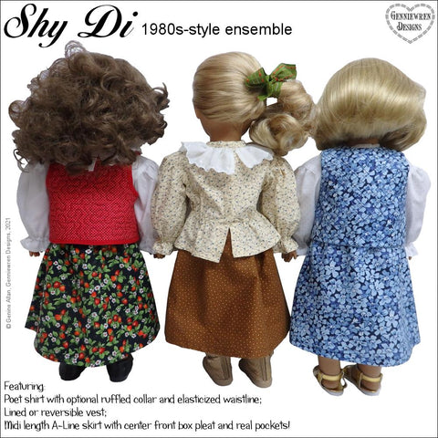 Genniewren 18 Inch Historical Shy Di 1980s Style Ensemble 18" Doll Clothes Pattern larougetdelisle