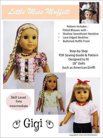 Little Miss Muffett 18 Inch Modern Gigi 18" Doll Clothes Pattern larougetdelisle