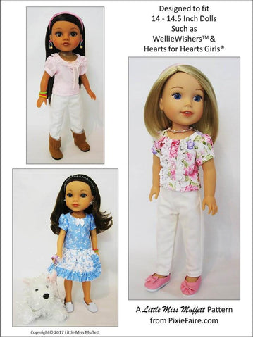Little Miss Muffett WellieWishers Gigi 14-14.5" Doll Clothes Pattern larougetdelisle