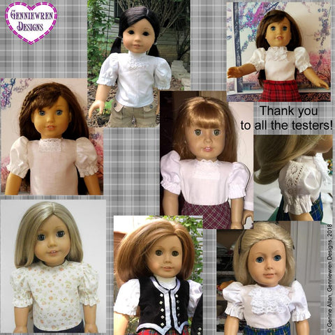 Genniewren 18 Inch Modern Girl's Highland Bundle 18" Doll Clothes Pattern larougetdelisle