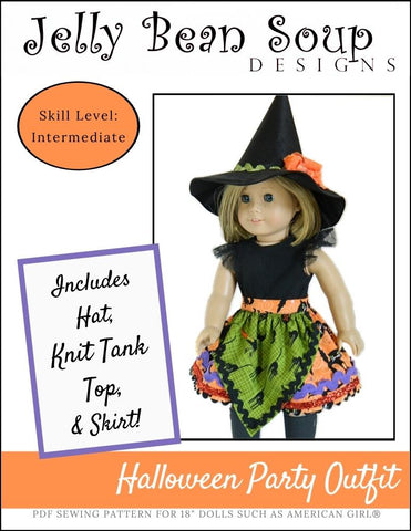 Jelly Bean Soup Designs 18 Inch Modern Halloween Party 18" Doll Clothes Pattern larougetdelisle