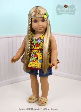 My Angie Girl 18 Inch Modern Halter Sun-Dress 18" Doll Clothes Pattern larougetdelisle